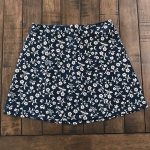 Navy floral skirt